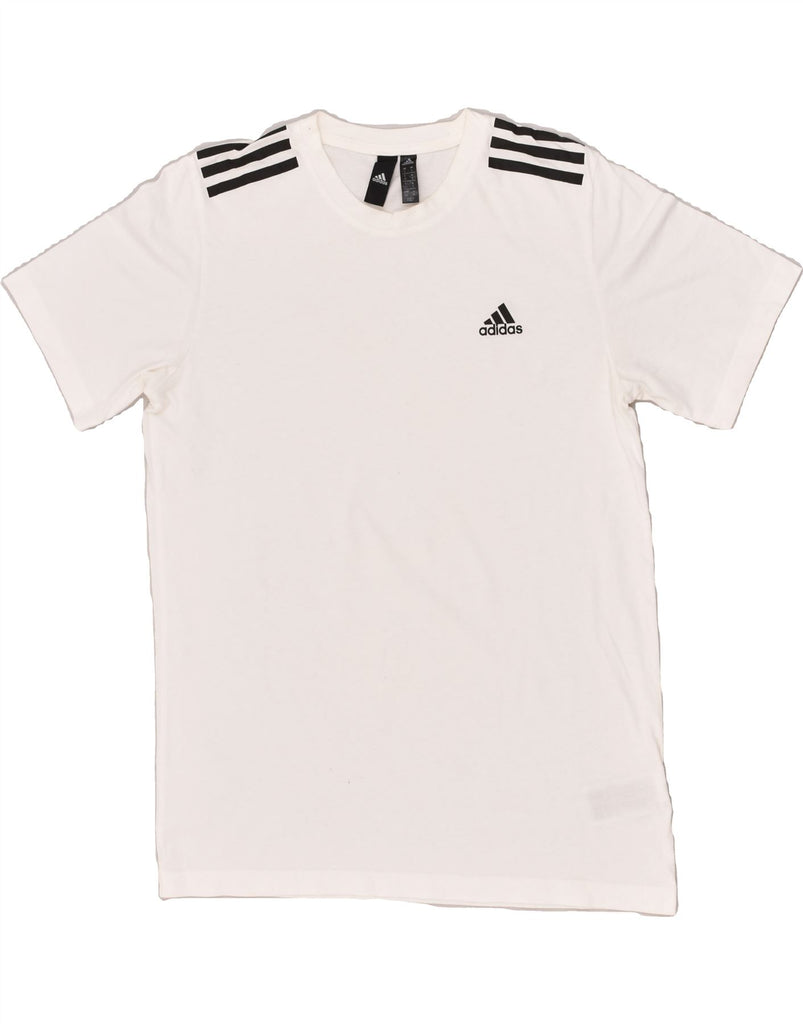 ADIDAS Mens T-Shirt Top Small White Cotton | Vintage Adidas | Thrift | Second-Hand Adidas | Used Clothing | Messina Hembry 