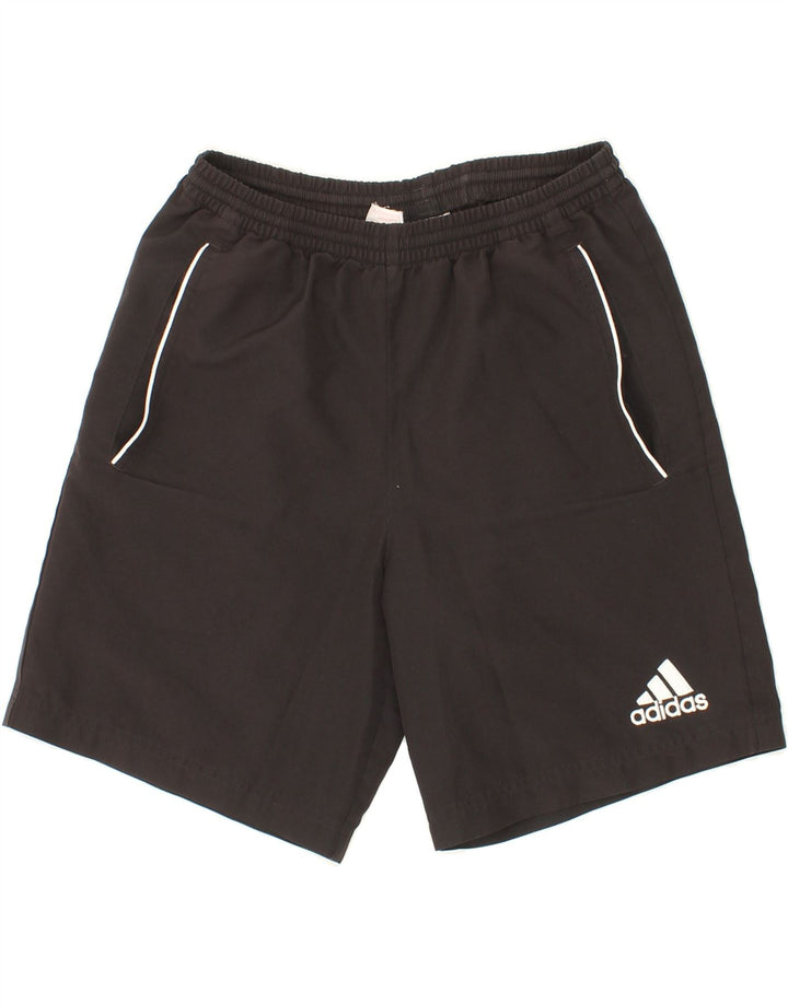 ADIDAS Boys Graphic Sport Shorts 13-14 Years Black Polyester Vintage Adidas and Second-Hand Adidas from Messina Hembry 