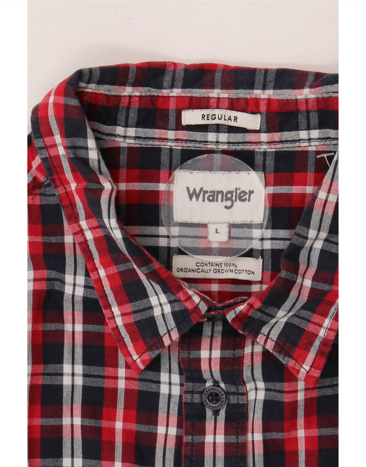 WRANGLER Mens Short Sleeve Regular Fit Shirt Large Multicoloured Check