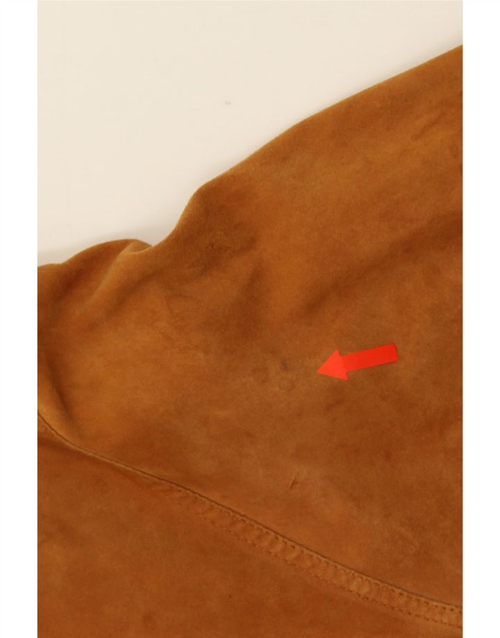 Vintage Mens Suede Bomber Jacket UK 40 Large Brown