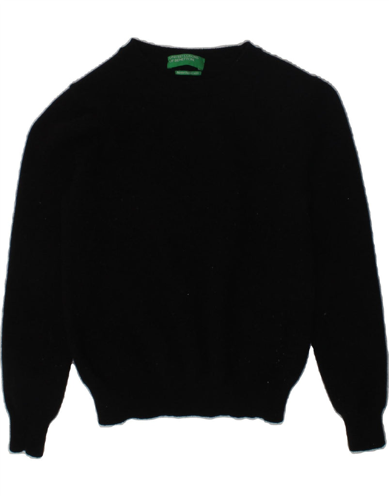 BENETTON Boys Boat Neck Jumper Sweater 2-3 Years Black Merino Wool | Vintage Benetton | Thrift | Second-Hand Benetton | Used Clothing | Messina Hembry 