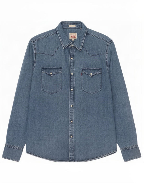 Levi's Mens Slim Fit Denim Shirt Small Blue Cotton