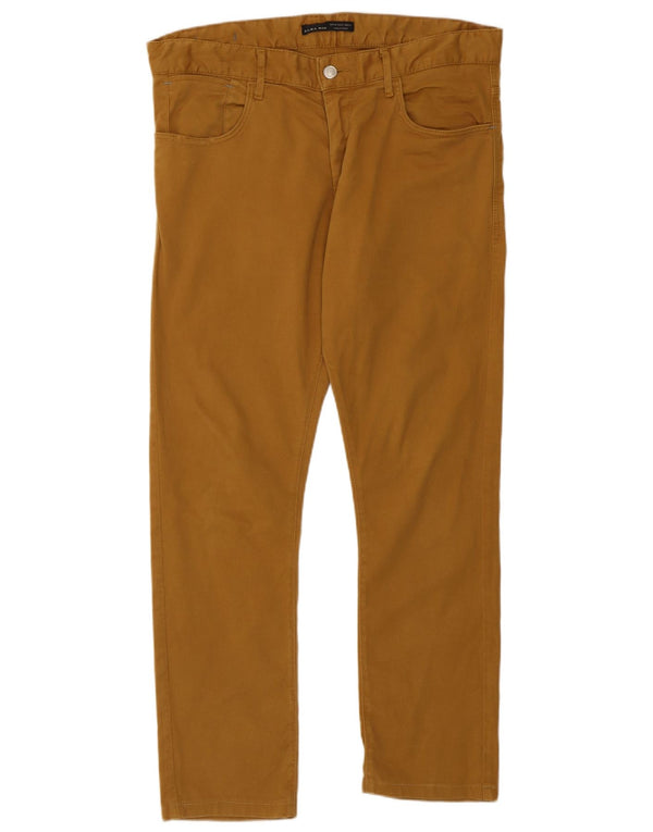 Zara Mens Skinny Casual Trousers EU 40 Medium W31 L26 Brown Cotton