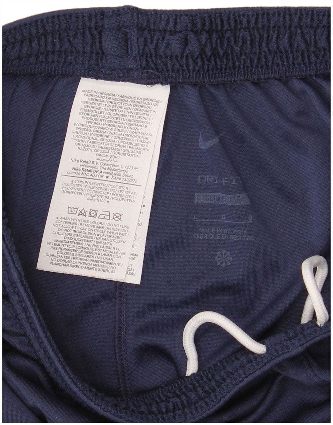 NIKE Mens Dri Fit Slim Fit Sport Shorts Large Navy Blue Polyester