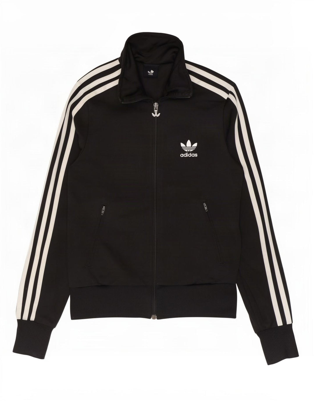 Adidas Womens Graphic Tracksuit Top Jacket EU 34 XS Black Polyester