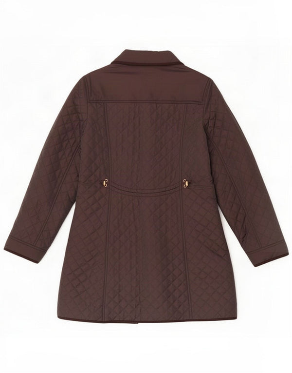 Hobbs Womens Quilted Jacket UK 12 Medium Brown Nylon