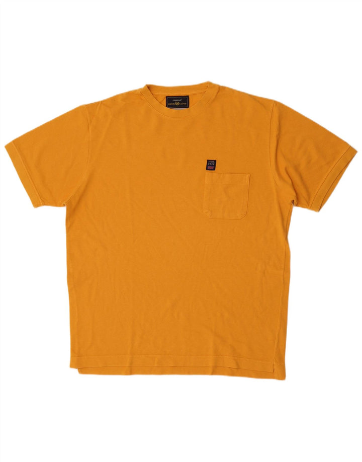 Henri Lloyd Mens T-Shirt Top Medium Yellow Cotton