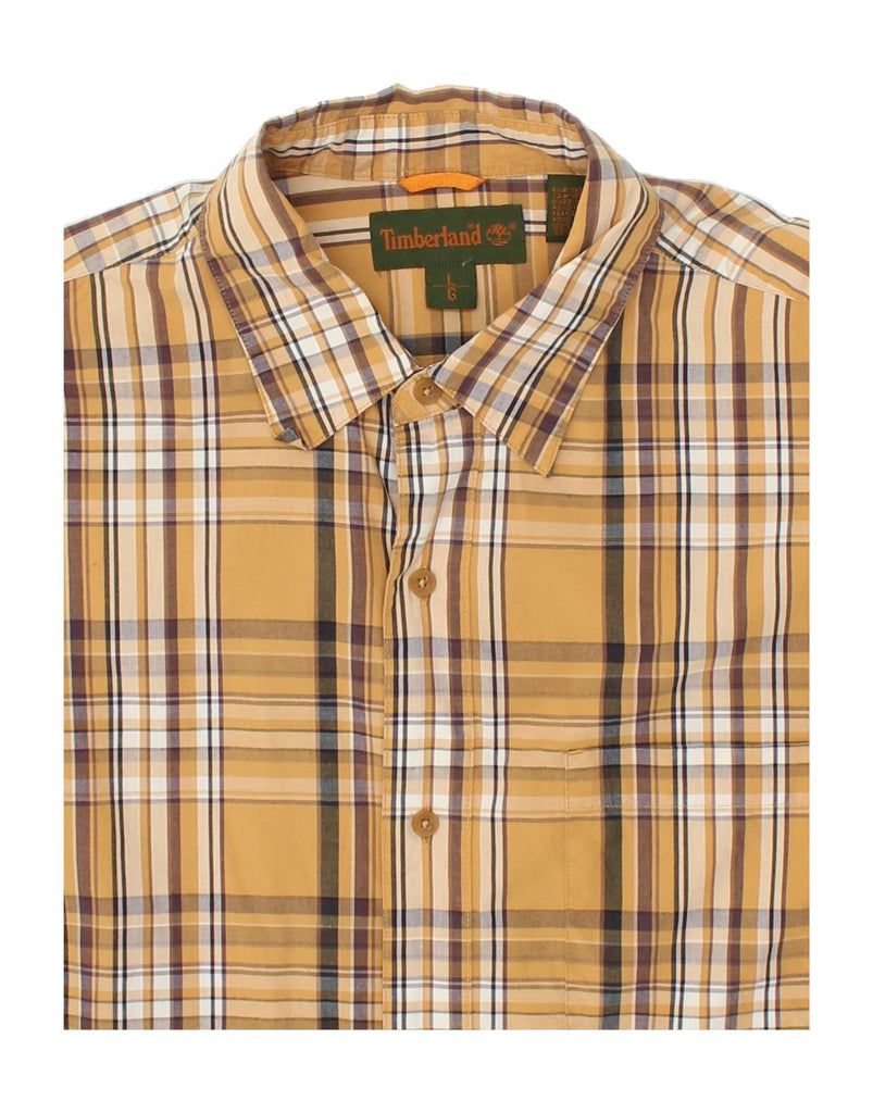 TIMBERLAND Mens Shirt Large Yellow Check Cotton Vintage Timberland and Second-Hand Timberland from Messina Hembry 