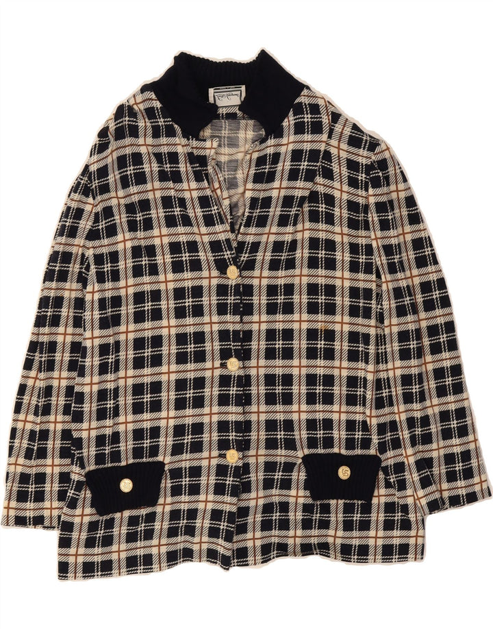 LUISA SPAGNOLI Womens 3 Button Blazer Jacket IT 52 2XL Beige Check Vintage Luisa Spagnoli and Second-Hand Luisa Spagnoli from Messina Hembry 