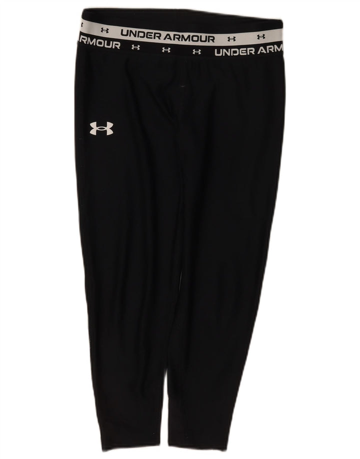 Under Armour Girls Graphic Leggings 11-12 Years Large Black Polyester