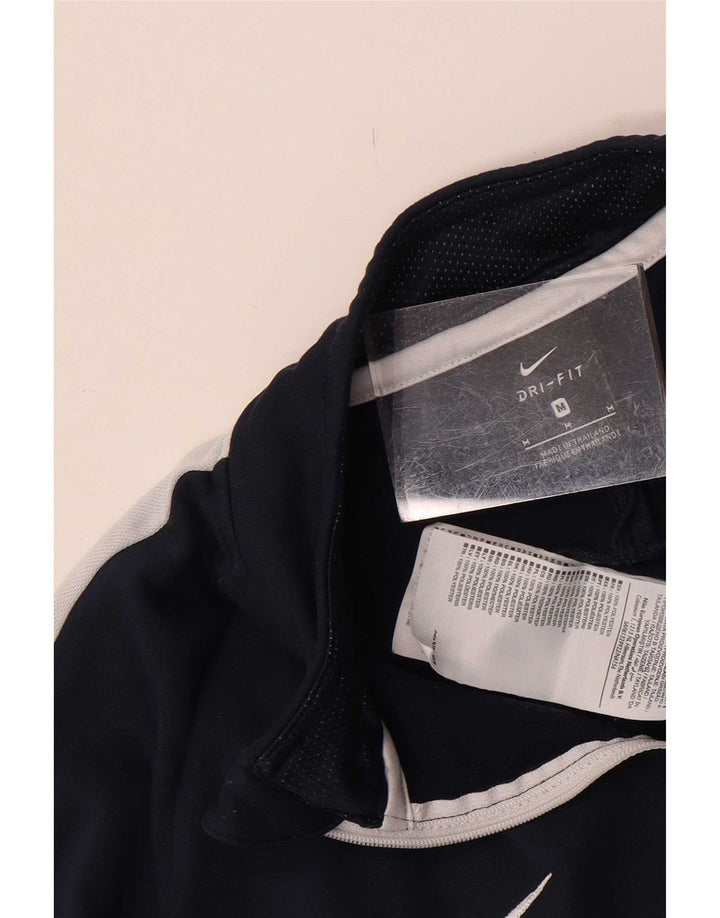 Nike Mens Dri Fit Pullover Tracksuit Top Medium Navy Blue Colourblock