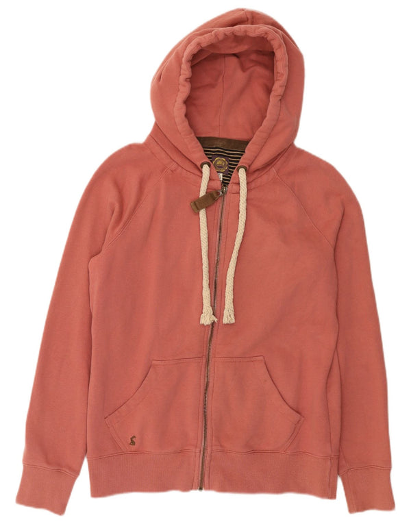 Tom Joule Womens Zip Hoodie Sweater UK 14 Large Pink Cotton