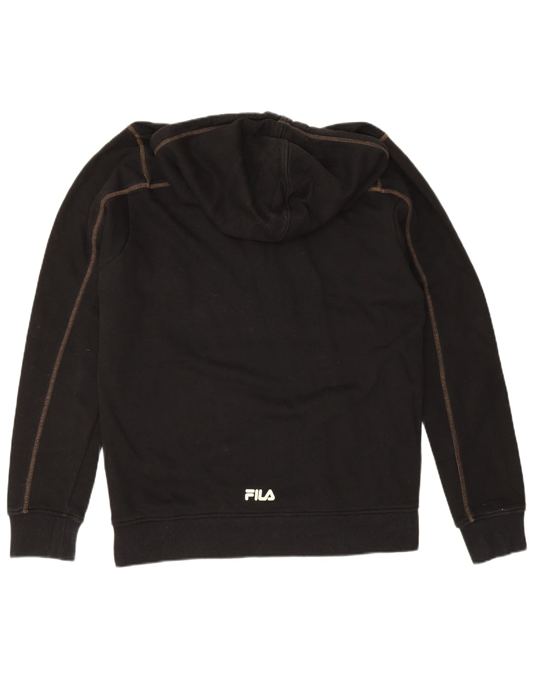 Fila Mens Hoodie Jumper Large Black Cotton