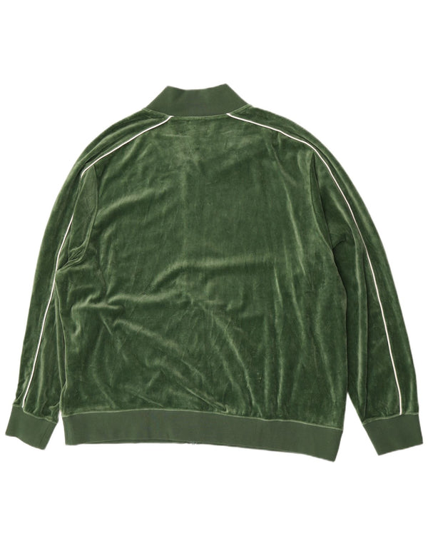Nike Mens Velour Tracksuit Top Jacket 2XL Green Cotton