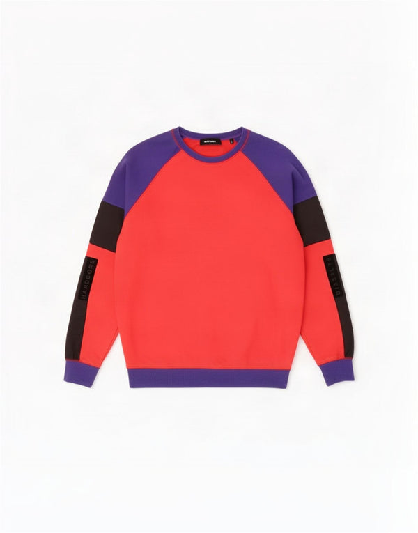 Diesel Mens Graphic Sweatshirt Jumper Large Red Colourblock Cotton