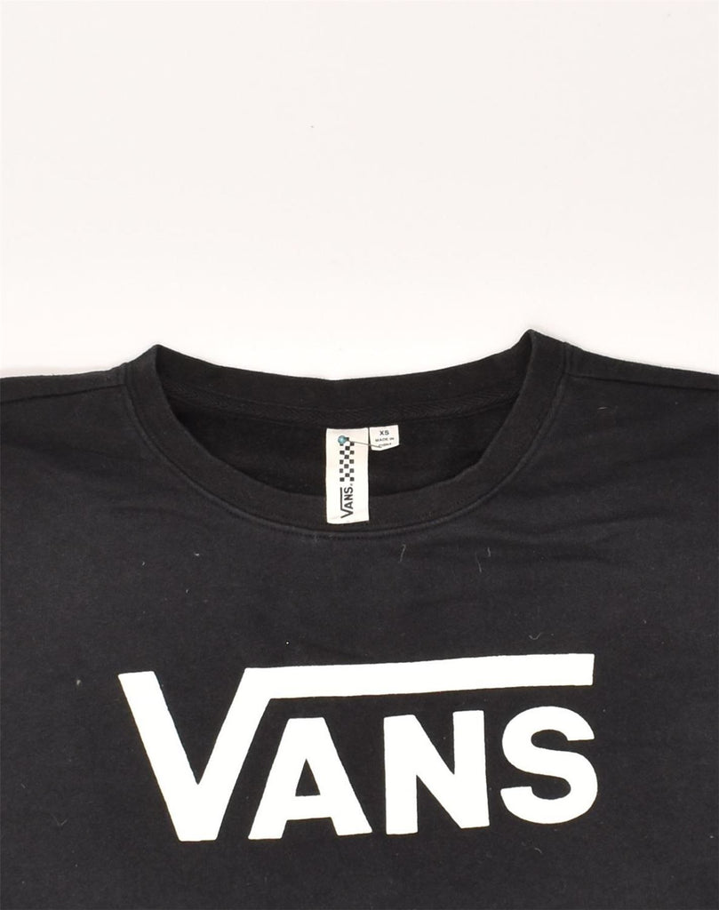 VANS Mens Graphic Sweatshirt Jumper XS Black | Vintage Vans | Thrift | Second-Hand Vans | Used Clothing | Messina Hembry 