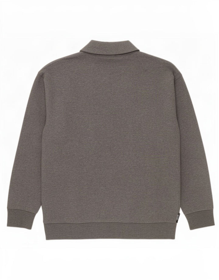 Vans Mens Graphic Zip Neck Sweatshirt Jumper Medium Grey Cotton