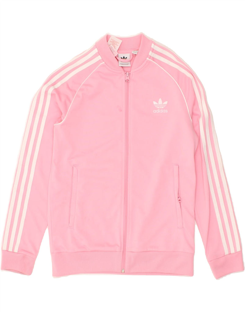 ADIDAS Girls Tracksuit Top Jacket 11-12 Years Pink Polyester | Vintage Adidas | Thrift | Second-Hand Adidas | Used Clothing | Messina Hembry 