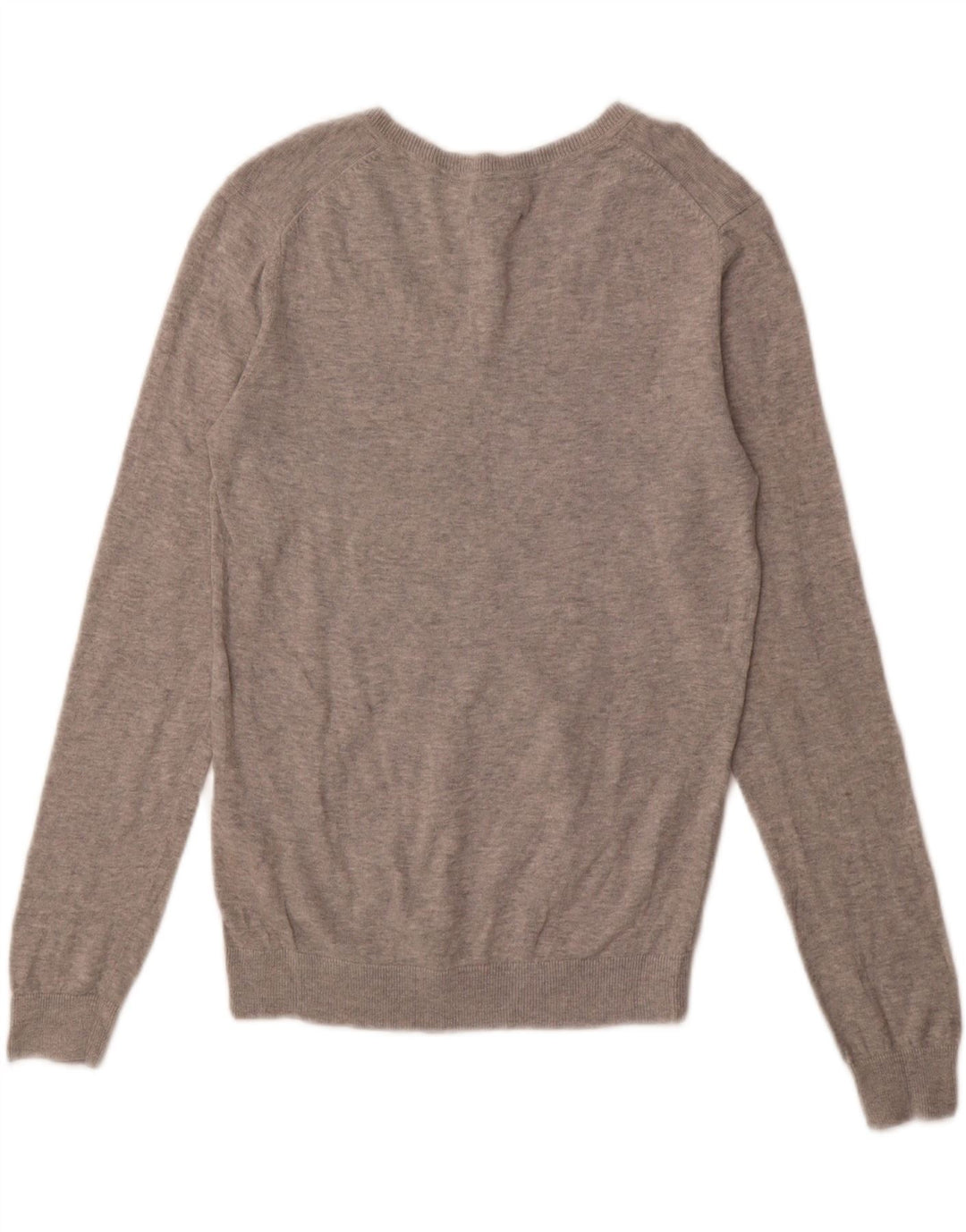 TOMMY HILFIGER Womens V-Neck Jumper Sweater UK 12 Medium Grey