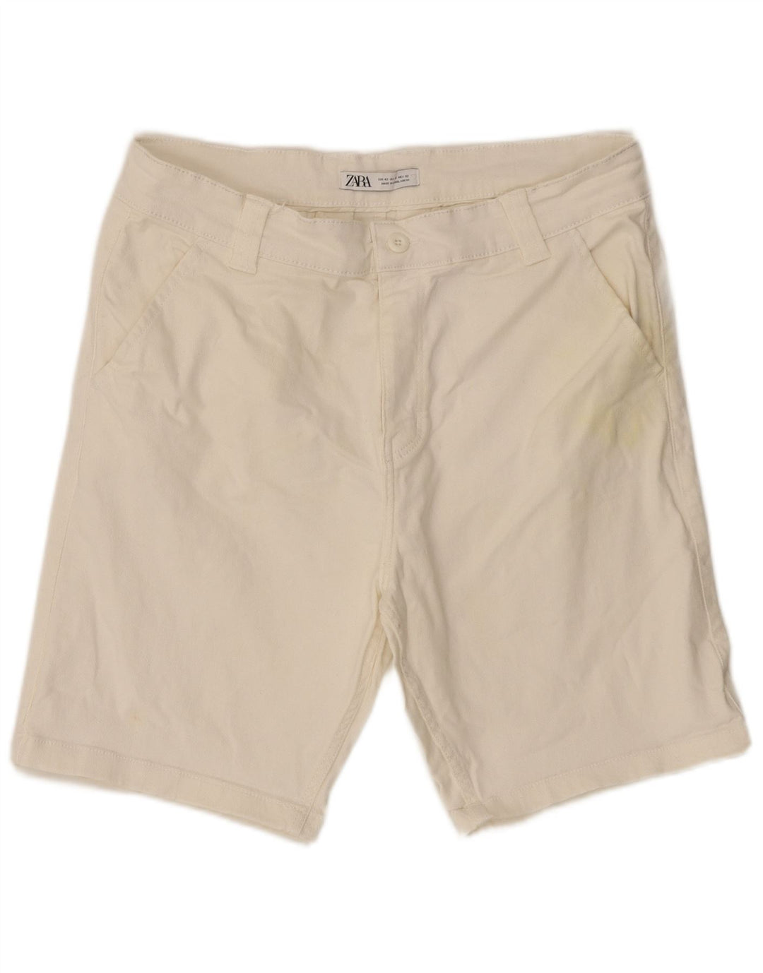 Zara Mens Chino Shorts EU 42 Large W32 White Cotton