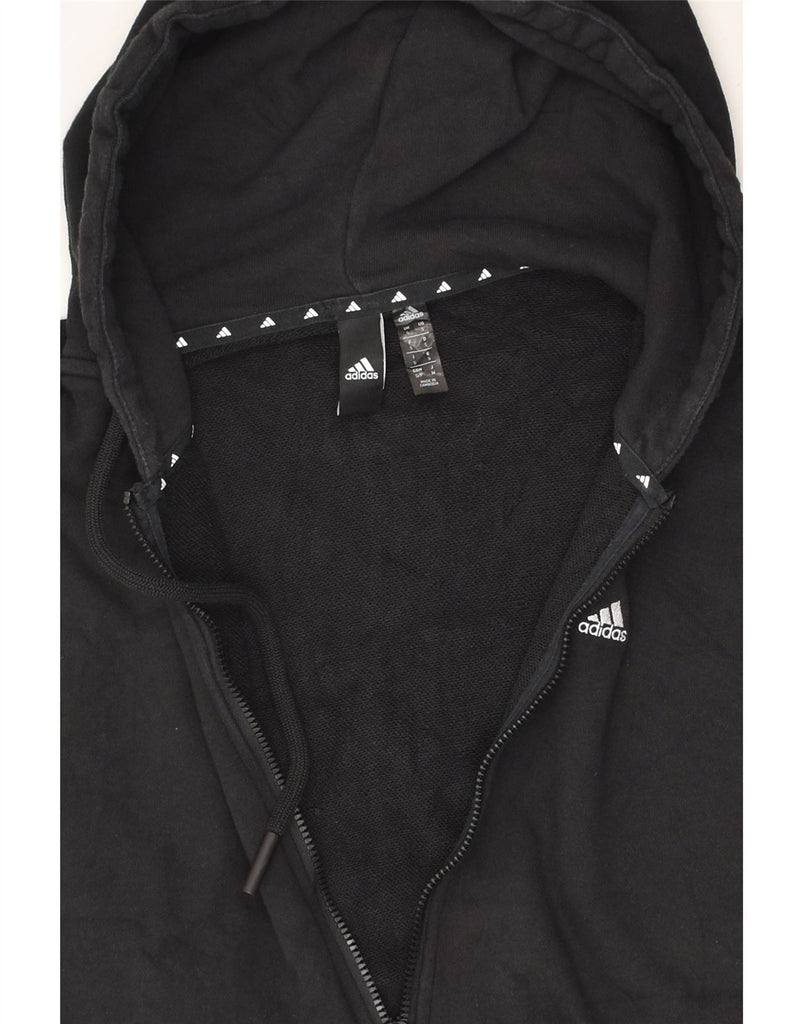 ADIDAS Mens Zip Hoodie Sweater Small Black Cotton | Vintage Adidas | Thrift | Second-Hand Adidas | Used Clothing | Messina Hembry 