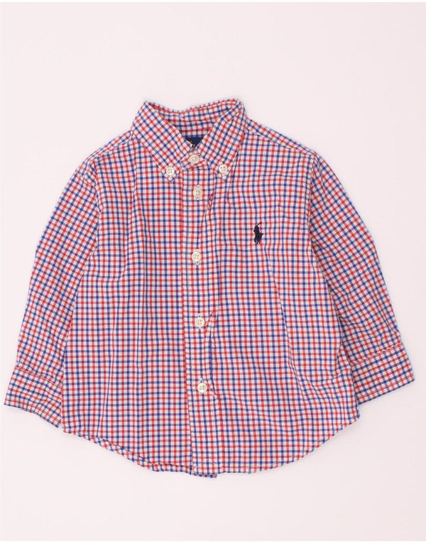 Ralph Lauren Baby Boys Shirt 9-12 Months Red Gingham Cotton