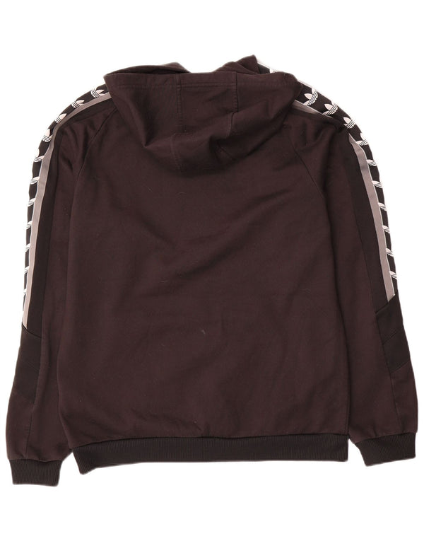 Adidas Mens Graphic Hoodie Jumper Small Black Colourblock Polyester