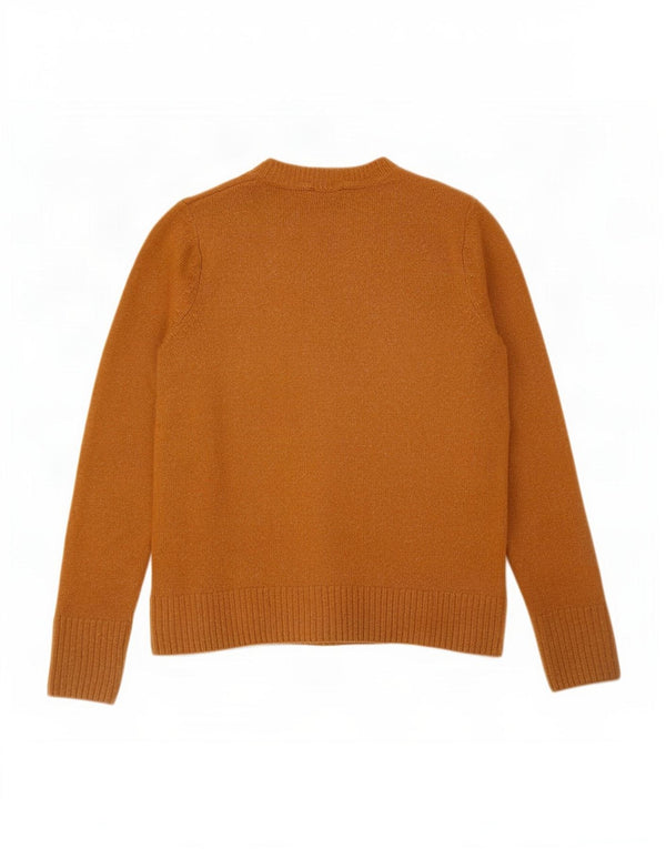 Warehouse Womens Crew Neck Jumper Sweater UK 12 Medium Brown Acrylic