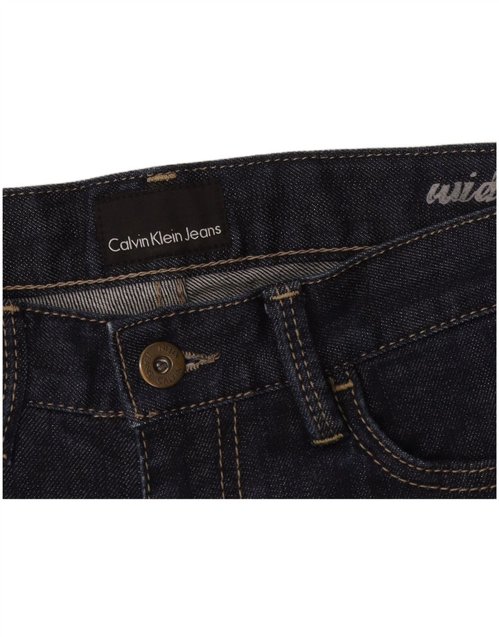 Calvin Klein Womens Wide Leg Denim Shorts W28 Medium Navy Blue