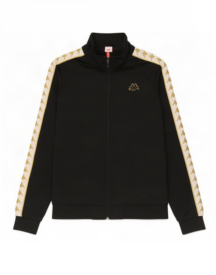 Kappa Mens Graphic Tracksuit Top Jacket Large Black Colourblock Polyester