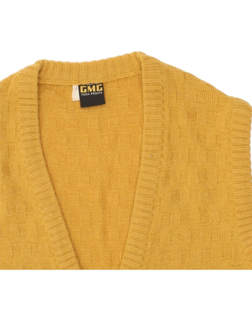VINTAGE Womens Sleeveless Cardigan Sweater US 4 Small Yellow Vintage Vintage and Second-Hand Vintage from Messina Hembry 