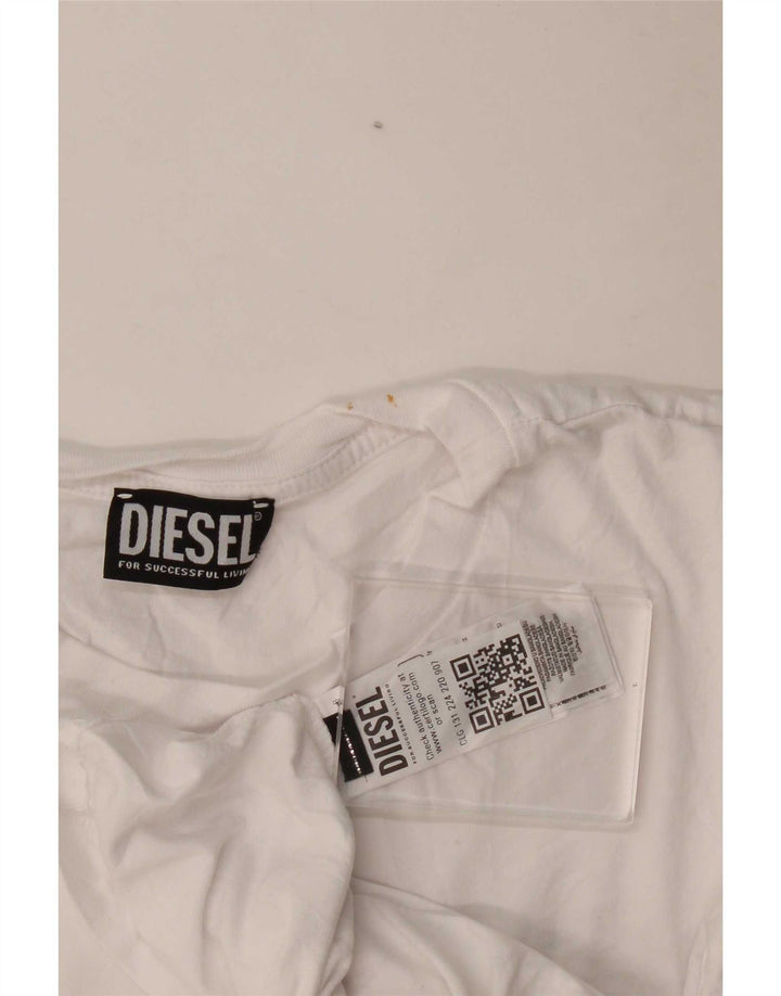 Diesel Mens T-Shirt Top Large White Cotton