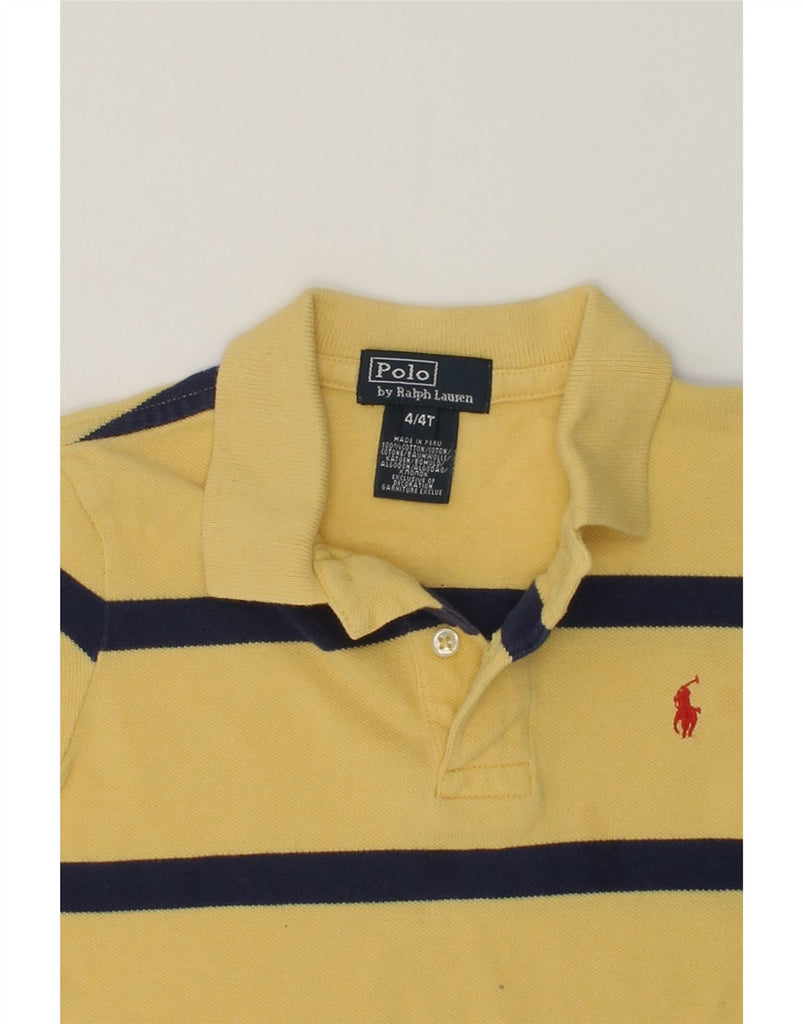 POLO RALPH LAUREN Boys Polo Shirt 3-4 Years Yellow Striped Cotton | Vintage Polo Ralph Lauren | Thrift | Second-Hand Polo Ralph Lauren | Used Clothing | Messina Hembry 