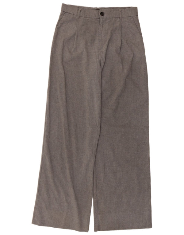 Zara Womens Wide Leg Chino Trousers Medium W30 L30 Grey