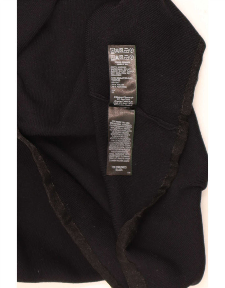 Marks & Spencer Womens Vest Top UK 12 Medium Black Viscose