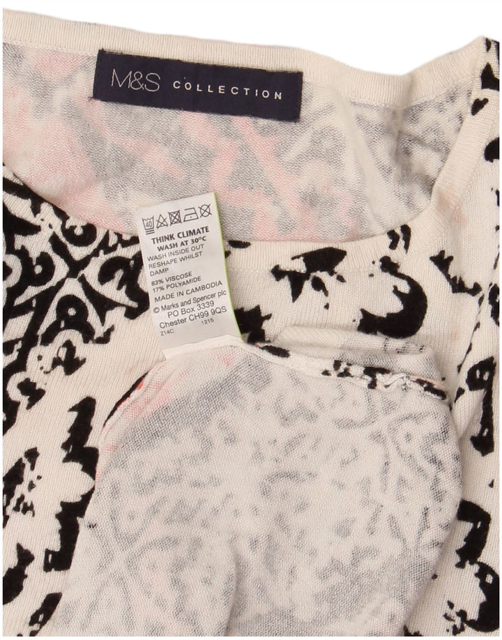 Marks & Spencer Womens Top 3/4 Sleeve UK 14 Large Multicoloured Floral