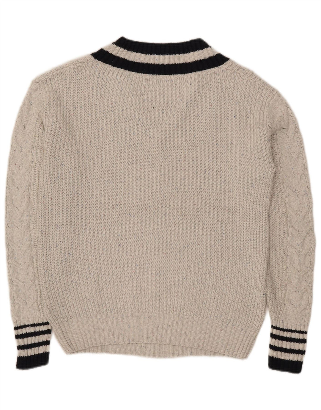 Marks & Spencer Womens Oversized V-Neck Jumper Sweater UK 6 XS Grey Flecked