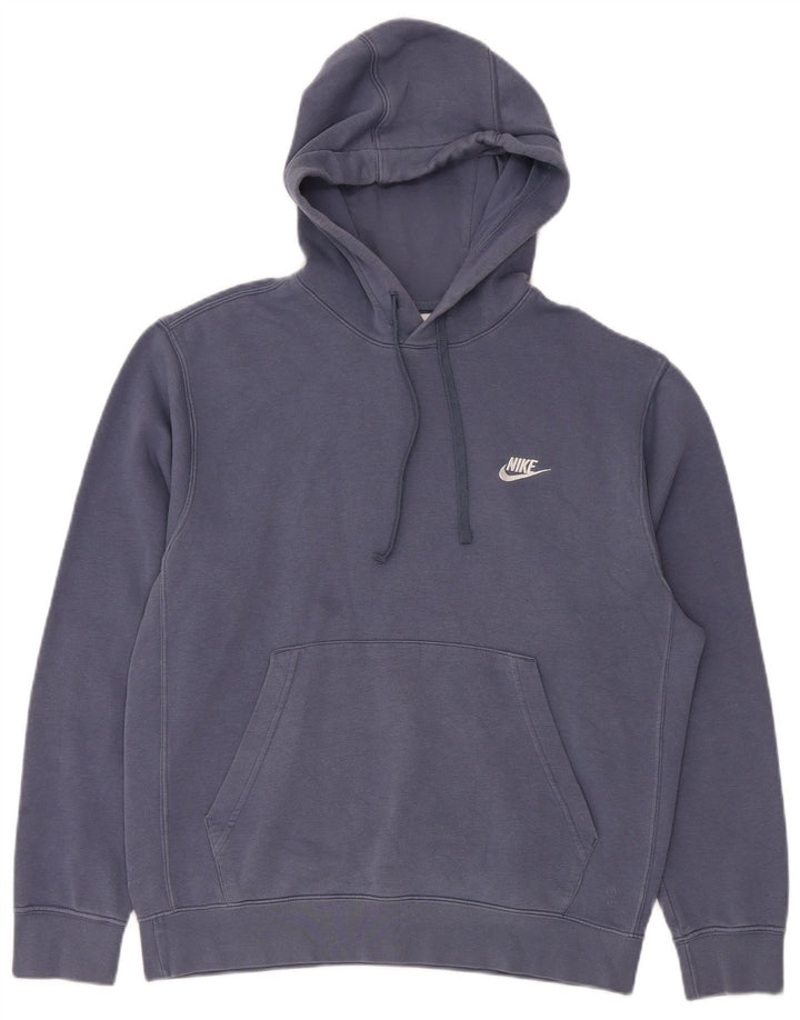 Nike Mens Hoodie Jumper Medium Blue Cotton