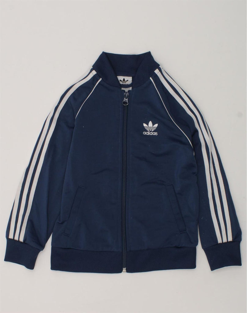 ADIDAS Boys Tracksuit Top Jacket 3-4 Years Navy Blue Polyester | Vintage Adidas | Thrift | Second-Hand Adidas | Used Clothing | Messina Hembry 