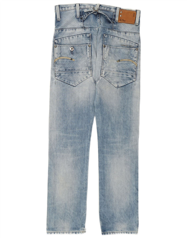 G-Star Mens 3301 Distressed Straight Jeans W30 L32 Blue Cotton
