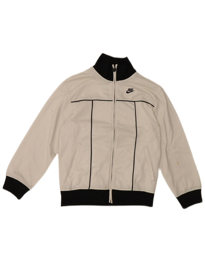 Nike Boys Tracksuit Top Jacket 10-11 Years Medium White Colourblock Sports