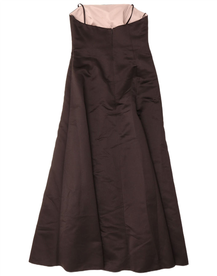 LAURA ASHLEY Womens Maxi Strapless Dress UK 12 Medium Black Colourblock
