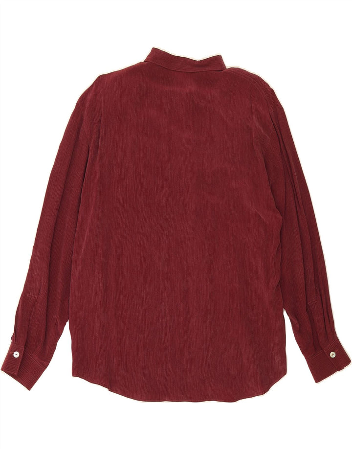 TRU Womens Shirt Blouse EU 40 Medium Burgundy Cupro Vintage Tru and Second-Hand Tru from Messina Hembry 