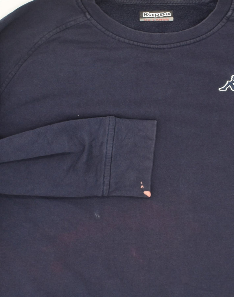 KAPPA Mens Sweatshirt Jumper 2XL Navy Blue Cotton | Vintage Kappa | Thrift | Second-Hand Kappa | Used Clothing | Messina Hembry 