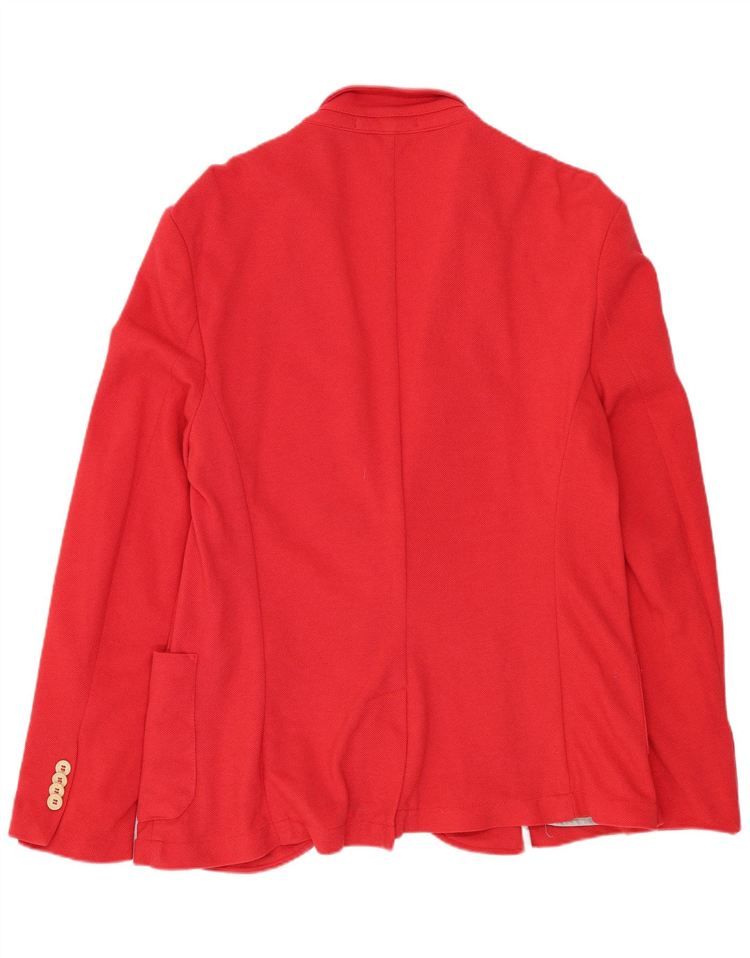 Zara Mens 2 Button Blazer Jacket UK 40 Large Red Cotton