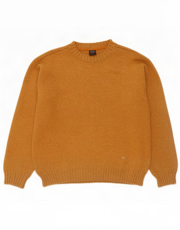 Paul & Shark Mens Crew Neck Jumper Sweater XL Orange New Wool