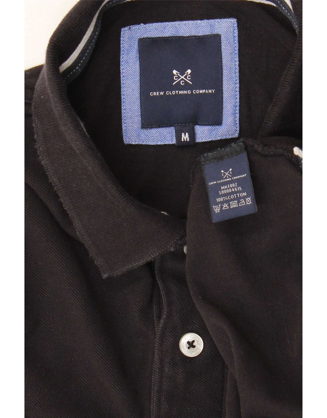 Crew Clothing Mens Polo Shirt Medium Black Cotton