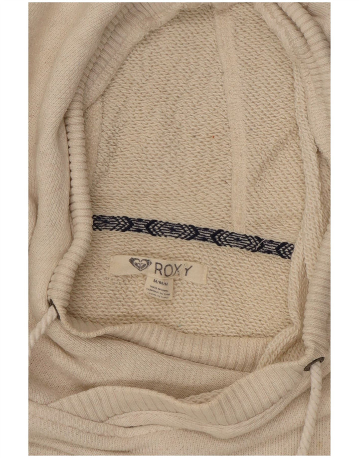 ROXY Womens Hooded Jumper Sweater UK 14 Medium Off White