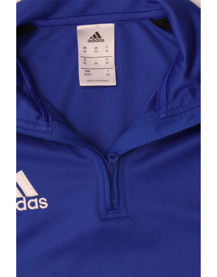 Adidas Mens Climalite Zip Neck Pullover Tracksuit Top XS Blue Colourblock