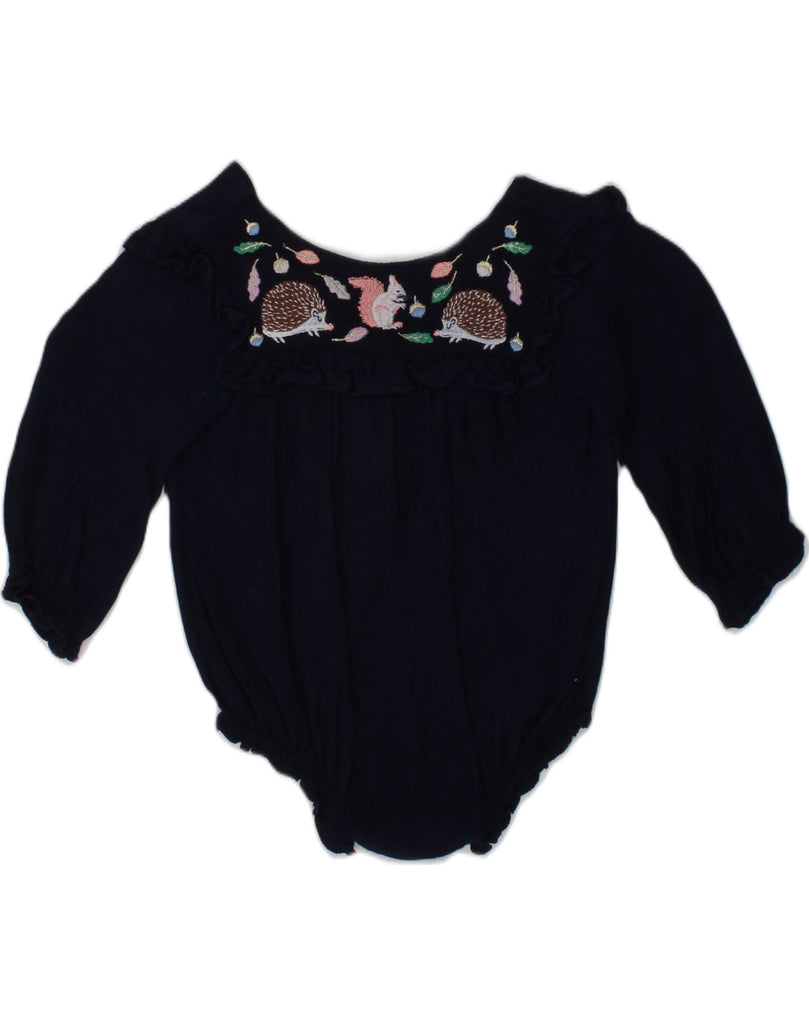 JOULES Girls 3/4 Sleeve Bodysuit 3-4 Years Navy Blue | Vintage Joules | Thrift | Second-Hand Joules | Used Clothing | Messina Hembry 